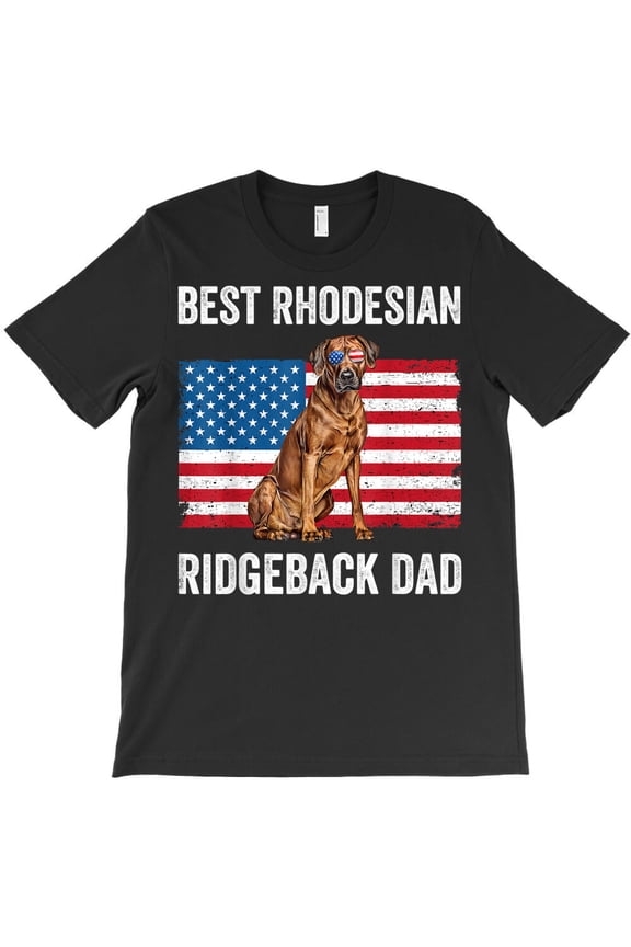 Mens Rhodesian Ridgeback Dad, American Flag Dog Lover Owner Funny Gift G3210 Unisex T-Shirt, Up to Size 5XL