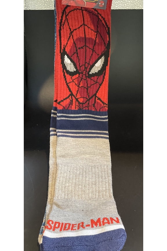 Mens Ribbed Crew Spiderman Novelty Socks 2 Pack Size 6-12