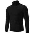 thumbnail image 1 of Mens Ribbed Pullover Sweater Mens Knitted Turtleneck Long Sleeve Turtle Neck Thermal Casual High Neck Sweaters Ribbed Pullover Sweater Sweaters Men S-77 Black XXL, 1 of 1