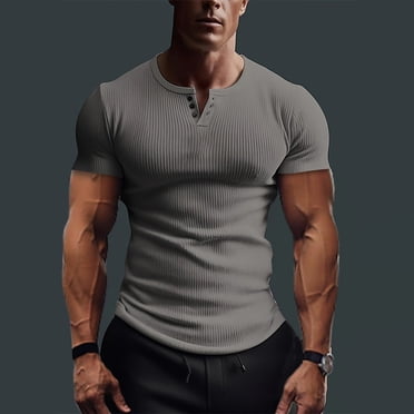 Adeawade T Shirts For Man V Neck Pocket Slim Fit Short Sleeve Tee Shirt Outdoor Activities Spring Summer Tops Beige L