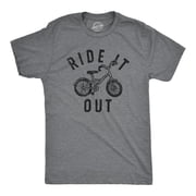 Mens Ride It Out T Shirt Funny Small Kids Bike Joke Tee for Guys Graphic Tees