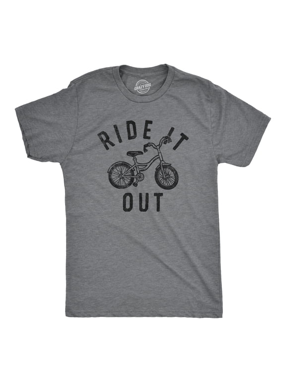 Mens Ride It Out T Shirt Funny Small Kids Bike Joke Tee for Guys Graphic Tees