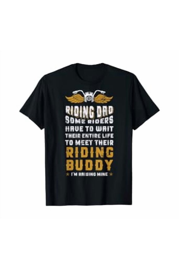 Mens Riding Dad TShirt Father Son Biker Matching Gift Shirt