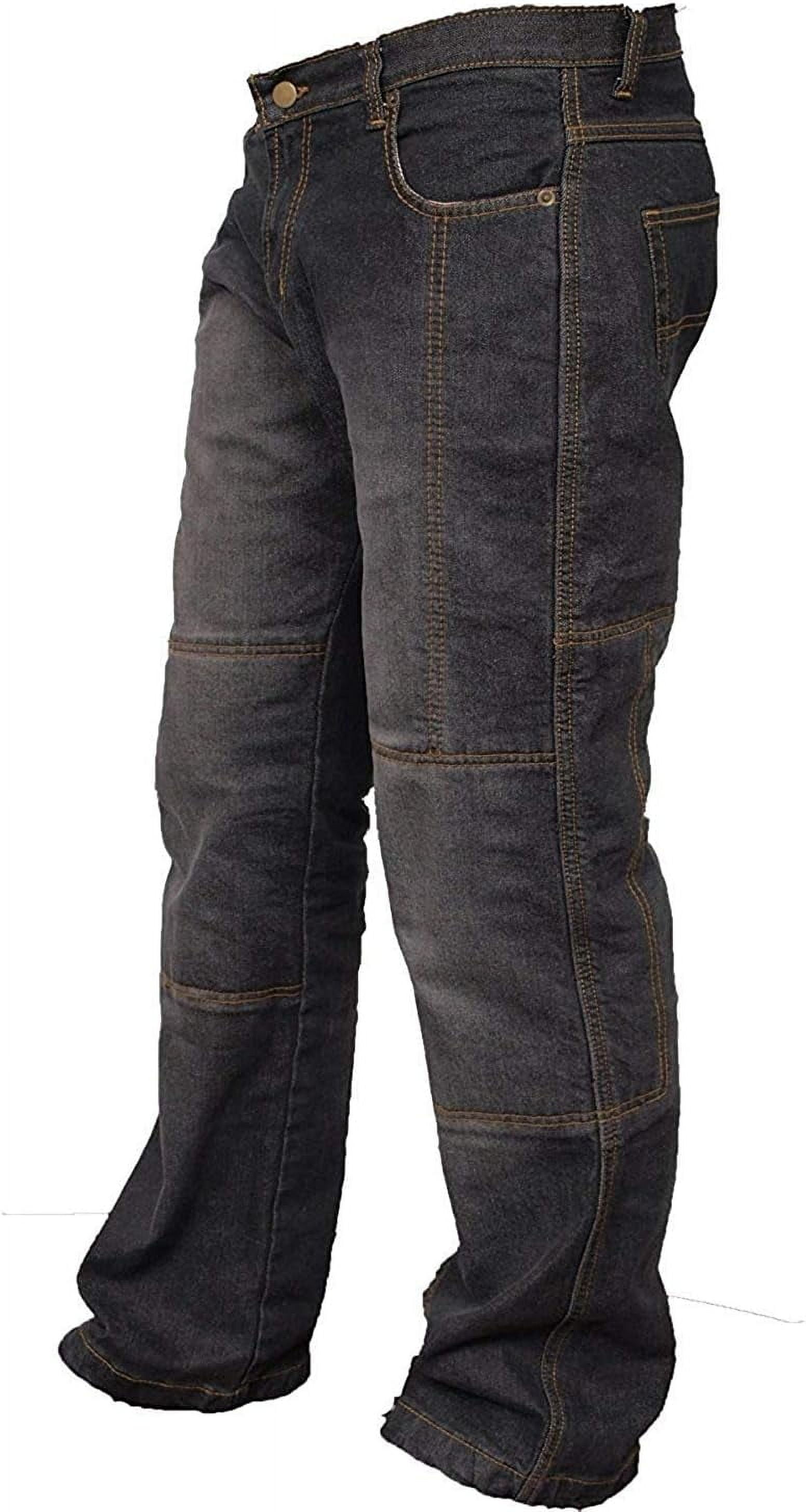 Mens Riding Motorcycle Pants Armored Motorbike Jeans with Aramid Protective Lining Adventure Touring Biker Pant Black