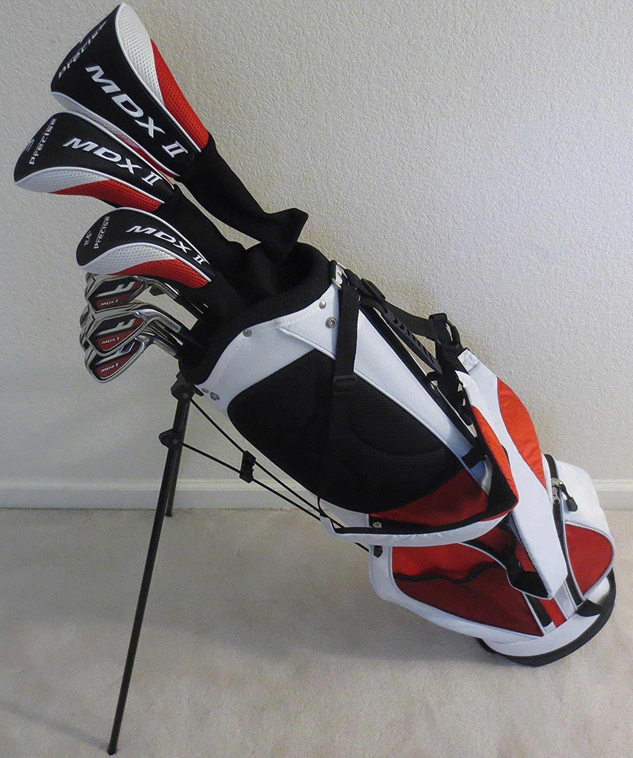 Mens Right Hand Complete Golf Club Set Driver, Fairway Wood, Hybrid, Irons, Putter & Stand Bag All Graphite
