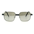 thumbnail image 1 of Mens Rigid Squared Rectangular Minimal Metal Fashion Sunglasses Silver Grey, 1 of 4