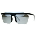 thumbnail image 1 of Mens Rimless Exposed Lens Color Mirror Plastic Frame Flat Top Sunglasses Black Mirror, 1 of 4