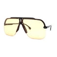 thumbnail image 1 of Mens Rimless Half Rim Oversized Mobster Rectangle Racer Plastic Sunglasses Black - Light Brown, 1 of 4