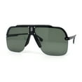 thumbnail image 1 of Mens Rimless Half Rim Oversized Mobster Rectangle Racer Plastic Sunglasses Matte Black - Green, 1 of 4