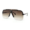 thumbnail image 1 of Mens Rimless Half Rim Oversized Mobster Rectangle Racer Plastic Sunglasses Tortoise - Brown, 1 of 4