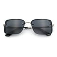 thumbnail image 1 of Mens Rimless Narrow Rectangle Dimensional Metal Frame Sunglasses Silver - Black, 1 of 6