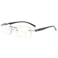 Progressive Jpeg Mens Rimless Progressive Reading Glasses 3.00 Multifocus Blue Light ...