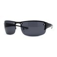 thumbnail image 1 of Mens Rimless Wrap Narrow Rectangle 90s Metal Rim Designer OG Sunglasses Gunmetal Black, 1 of 4