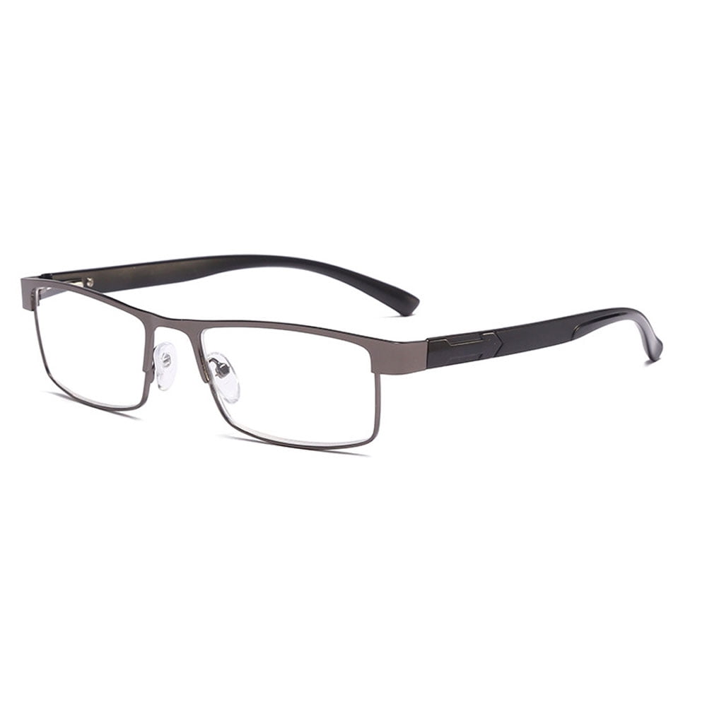 Mens rimmed blue light blocking reading glasses 3 0 metal gunmetal