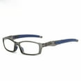 thumbnail image 1 of Mens Rimmed Sporty Rectangle Reading Glasses +3.0, Womens Blue Light Blocking Plastic Gray Sport Spring Hinge Readers 3.00, Fashion Presbyopia glasses +300 strength, 1 of 4
