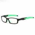 thumbnail image 1 of Mens Rimmed Sporty Rectangle Reading Glasses +4.0, Womens Blue Light Blocking Plastic Green Sport Spring Hinge Readers 4.00, Fashion Presbyopia glasses +400 strength, 1 of 5