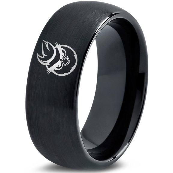 Mens Ring Black Rings Gamer Tungsten Mixed Metal Jewelry Customized Gifts Wedding Present