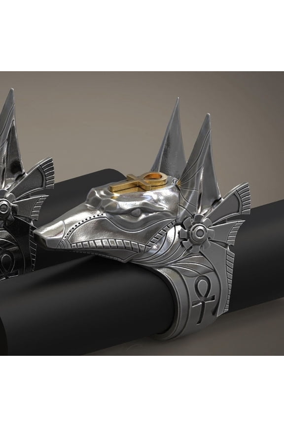 Mens Ring Retro Anubis Ring Wolf Head Ring Electroplated Alloy Ring Fashion Ring Unique Design Stylish Ring Ideal Gift for Him or Her Silver Ring