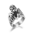 thumbnail image 1 of Mens Ring Titanium Angel Casting Polished Durable Metal Unique Design Fashion Jewelry Statement Accessory Gift, 1 of 10