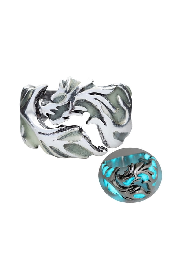 Mens Rings Clearance Men Fashion Luminous Dragon Pattern Ring -In-The-Dark Ring Flashy Ring Engagement Rings Promise Wedding Rings Jewelry Gift