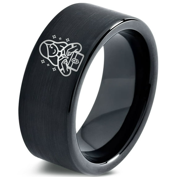 Tungsten Birthday Gifts Men Wedding Ring Black Gamer Valentines Day Gift Handmade Jewelry Rings Satin