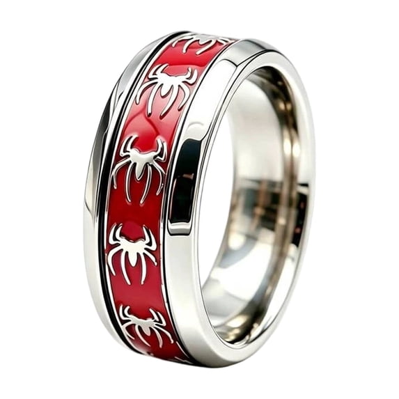 Mens Rings Spider Statement Ring 1Pcs, Titanium Steel Fashion Jewelry for Everyday Wear, Non-Fading G