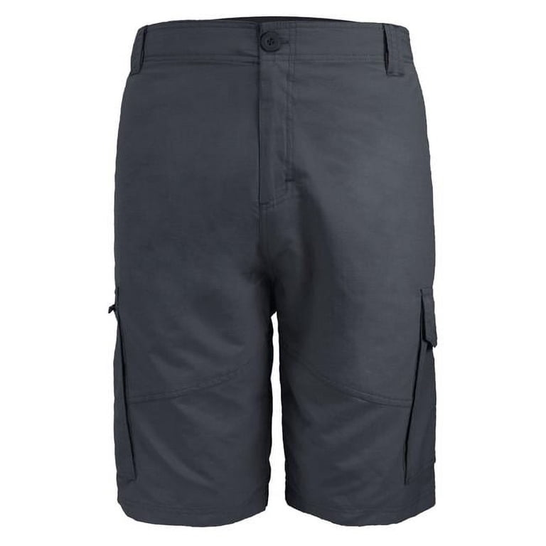 Mens Ripstop 100 Percent Nylon Cargo Shorts, Black Case of