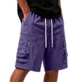 thumbnail image 1 of Mens Ripstop Cargo Shorts 10" Inseam Quick Dry Outdoor Short Pants Elastic Waist Knee Length Summer Hiking Workwear Daily Wear, 1 of 9