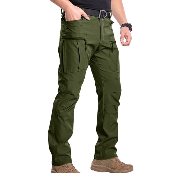 Mens Ripstop Cargo Work Pants With Multi-pocket Waterproof Breathable Hiking Camping Travel Fishing Construction Pants