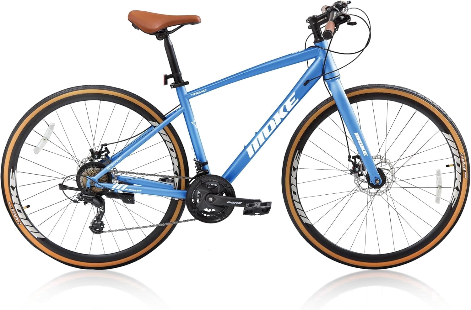 NEORIVER Mens Road Bike, 700C 24-Speed Hybrid, Dual Disc Brakes