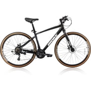 Mens Road Bike, NEORIVER 700C 24-Speed Hybrid Bike for Adults, Features Dual Disc Brakes, Trigger Shifting, Internal Wiring &amp; Lightweight Frame for City Commuting