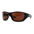 thumbnail image 1 of Mens Road Warrior Driving Lens Wrap Sport Sunglasses Shiny Black Brown, 1 of 4