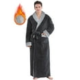 thumbnail image 1 of Mens Robe: AMITOFO Cozy Warm Soft Plush Fleece Robes for Men Long Length - Thick Winter Spa Bathrobe for Men Gifts with Pocket Gray, L, 1 of 8