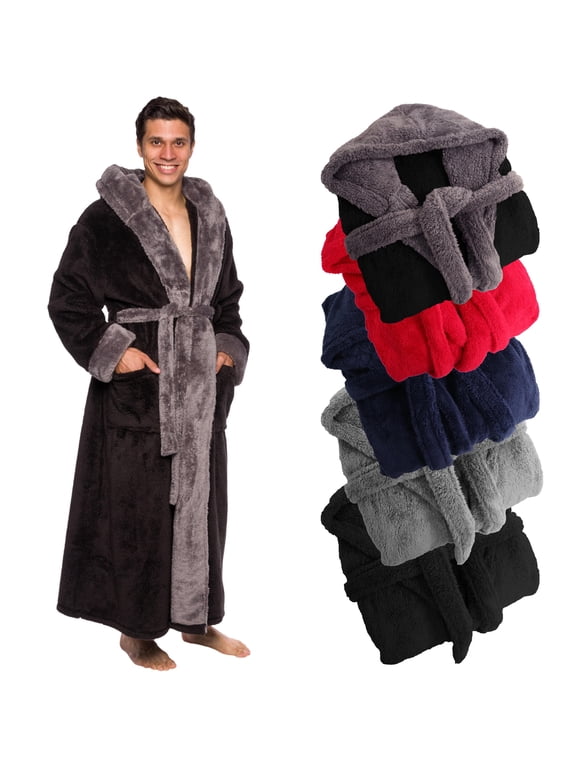 Mens Hooded Bath Robe - Full Length