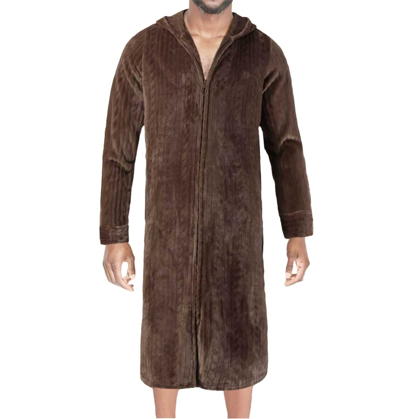 Mens Robes Big and Tall Full Length Plush Long Robe for Men Bathrobe