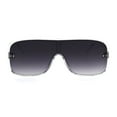 thumbnail image 1 of Mens Robotic Flat Top Minimal Shield Mob Sunglasses Clear Smoke, 1 of 4