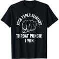 thumbnail image 1 of Mens Rock Paper Scissors Throat Punch Sarcastic Design T-Shirt, 1 of 4