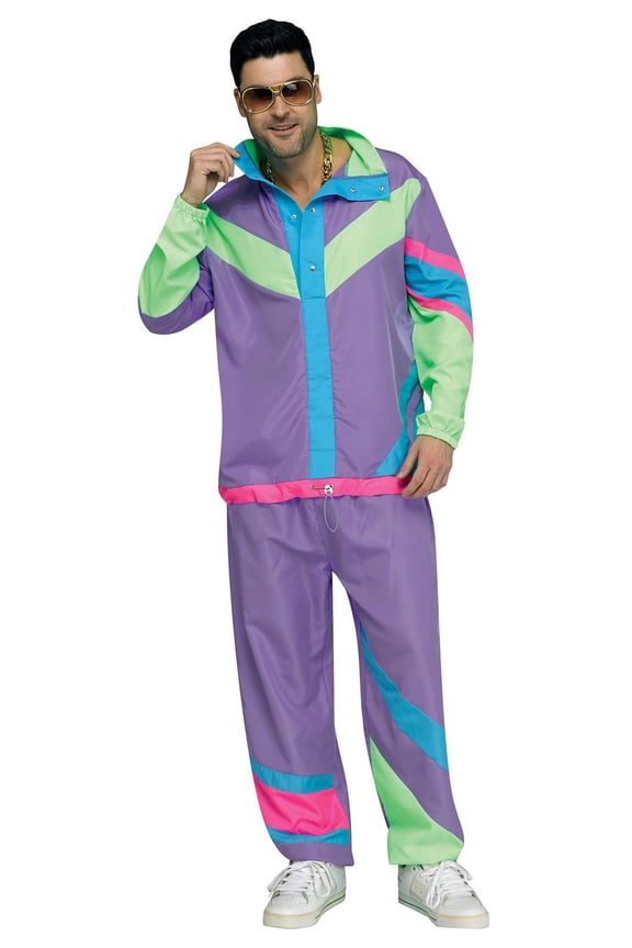 Hip 80's Retro Sweat Track Suit Adult Mens Costume Standard Size