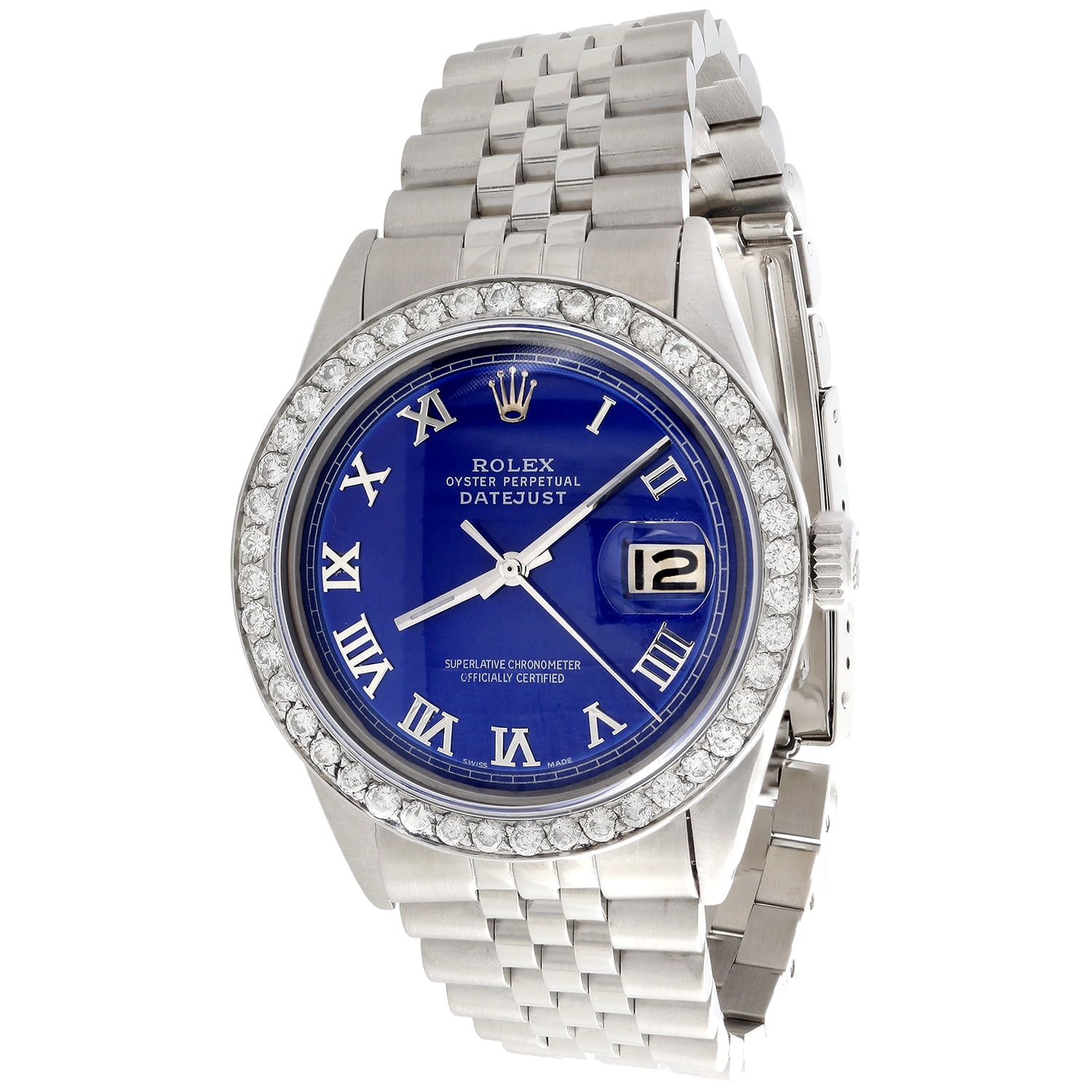 PreOwned Mens Rolex DateJust Diamond Watch with Blue Algeria Ubuy