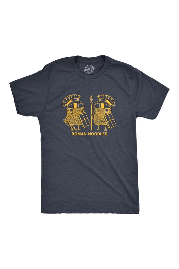 Mens Roman Noodles T Shirt Funny Ramen Ancient Rome Joke Tee for Guys Graphic Tees