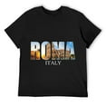 thumbnail image 1 of Mens Rome Italy Italian Flag Italia Tourist Colosseo Souvenir T-Shirt Black, 1 of 5