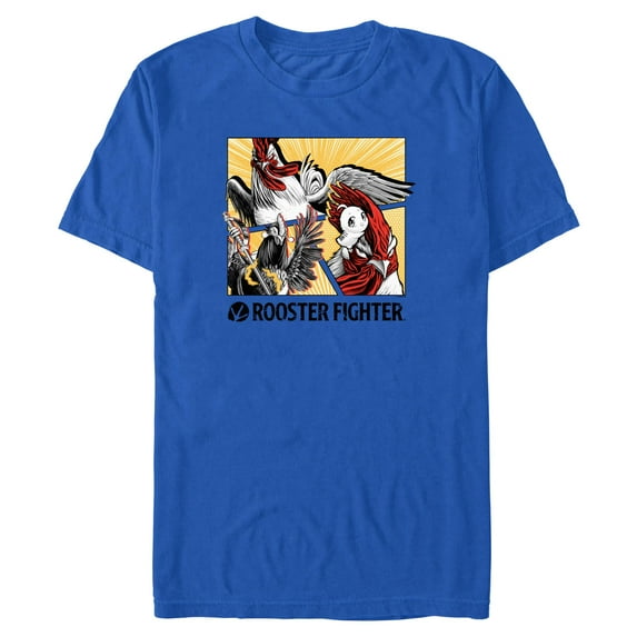 Mens Rooster Fighter Bird Fight Panels T Shirt