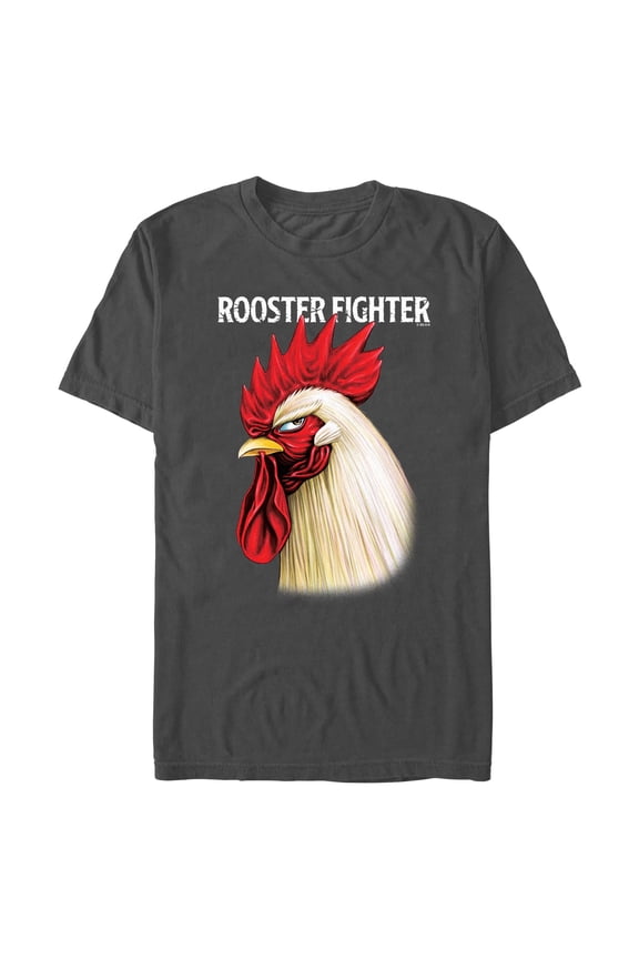 Mens Rooster Fighter Classic Bird Portrait T Shirt