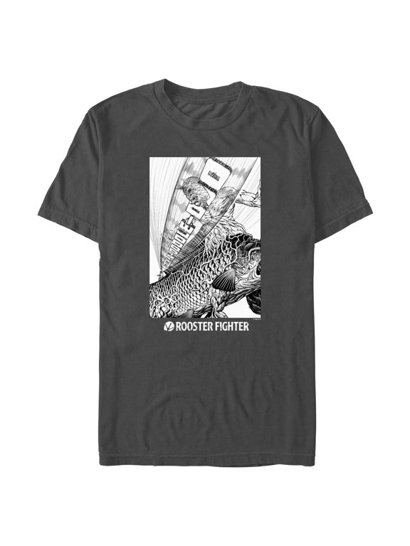 Mens Rooster Fighter Demon Fight Panel T Shirt