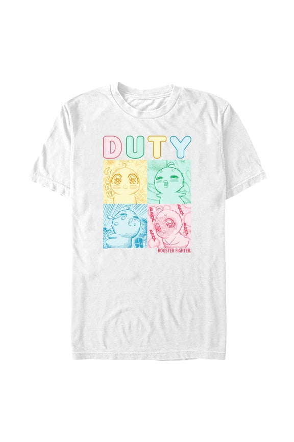 Mens Rooster Fighter Piyoko Duty T Shirt