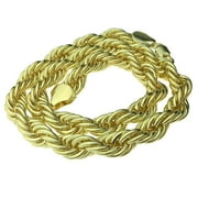 BLING CARTEL Mens Rope Chain Hip Hop Necklace Twisted Gold Finish 20" Inch x 10MM Wide