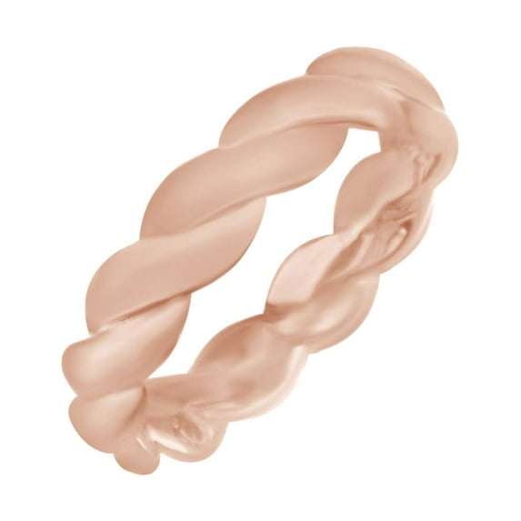 AFFY Mens Rope Wedding Engagement Band Ring In 14k Solid Rose Gold Ring Size-13.5