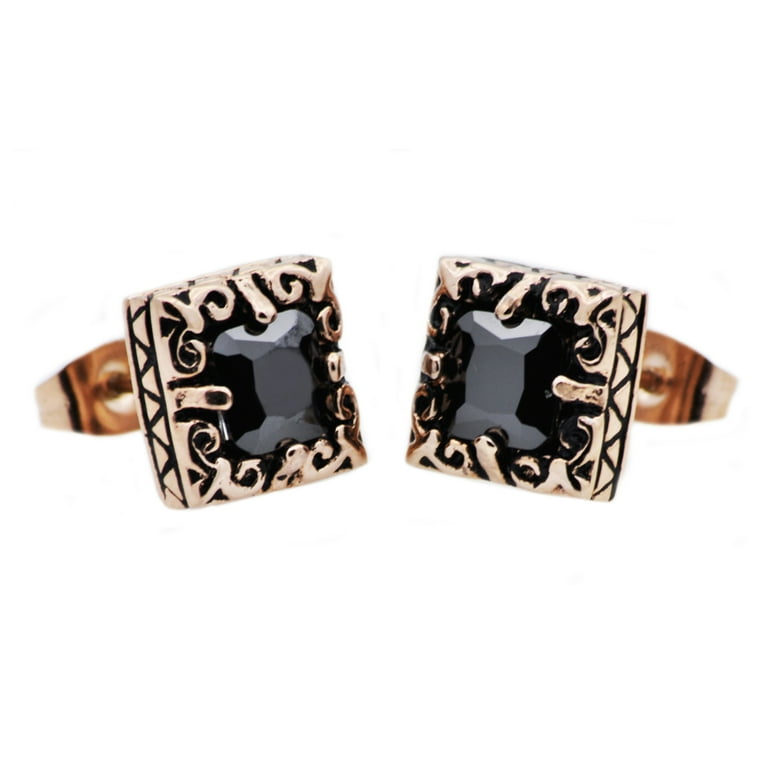 Stainless steel rose plated earring Stainless steel rose plated earring