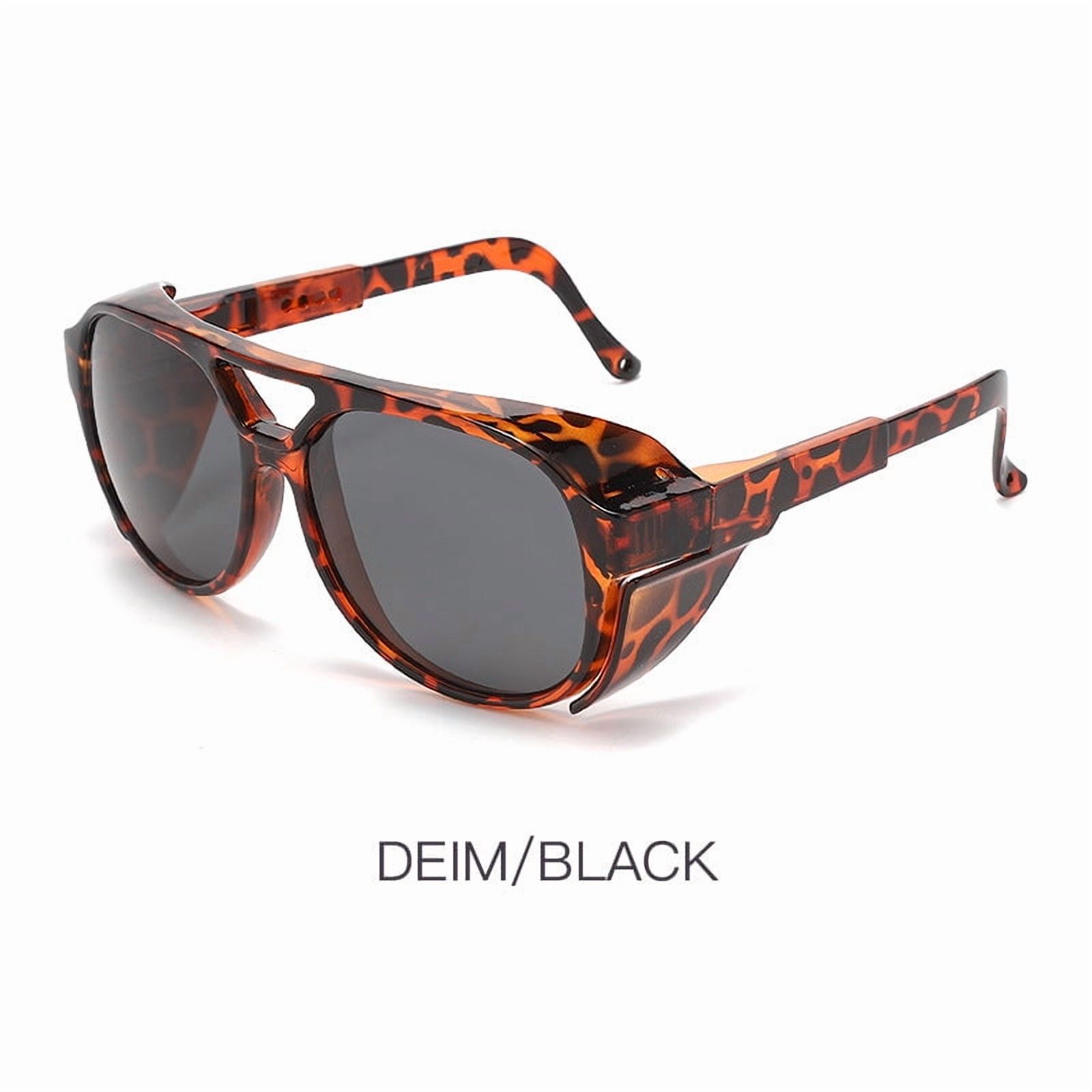 Mens Round Frame Sunglasses for Night Driving and Cycling Plus Fishing or Outdoor Activities with TAC Lenses and PC Frame