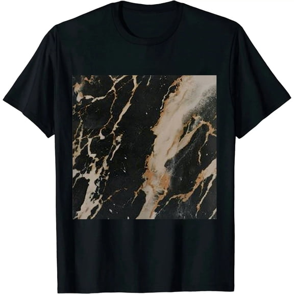 Mens Round Hemline Pattern Print T Shirt